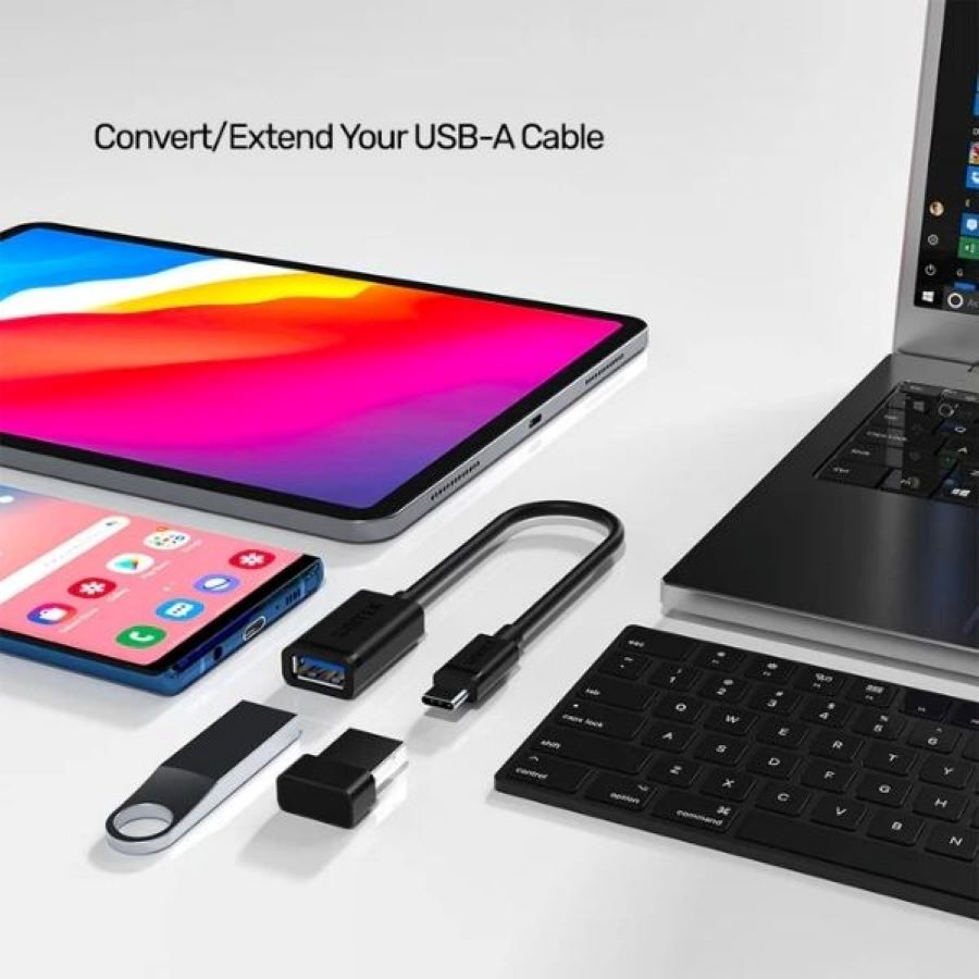 Cáp USB-C sang USB-A 5Gbps dài 0,2m UNITEK Y-C476BK
