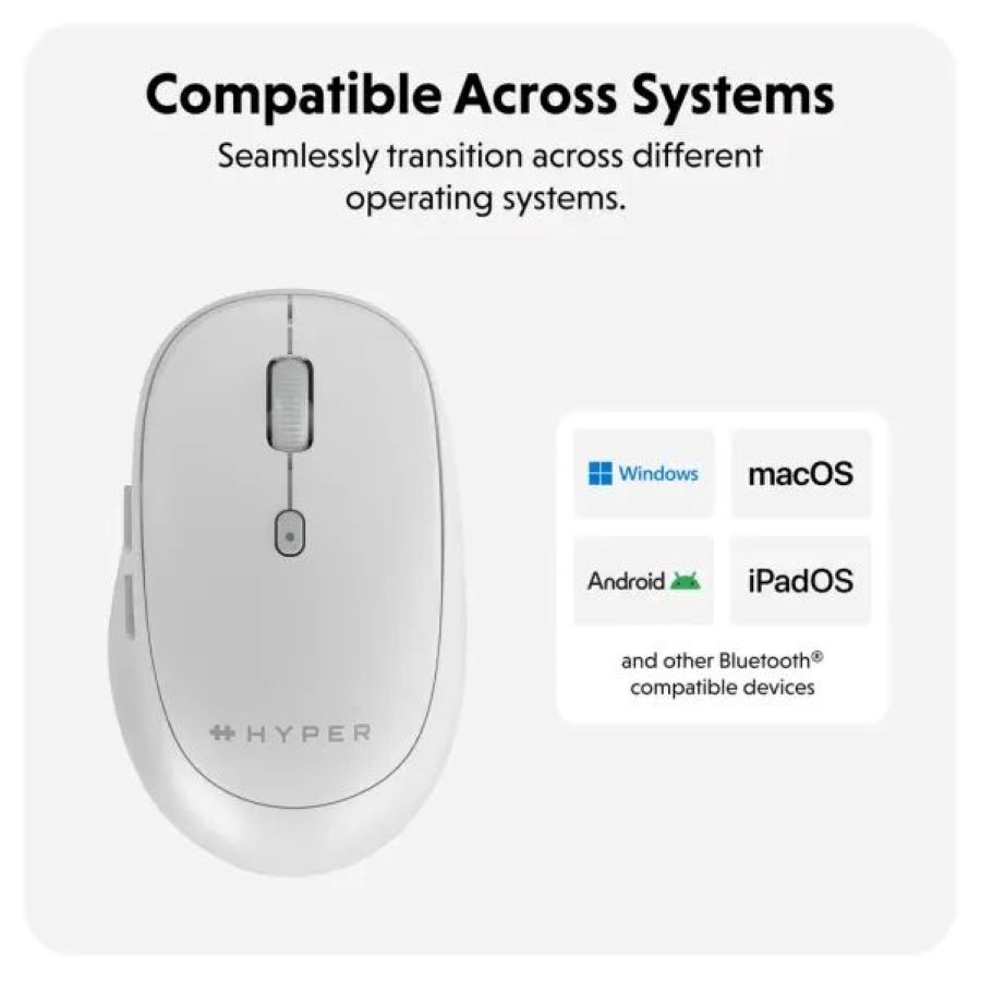 Chuột Bluetooth 5.0 HYPER HYPERSPACE HS2100GL White