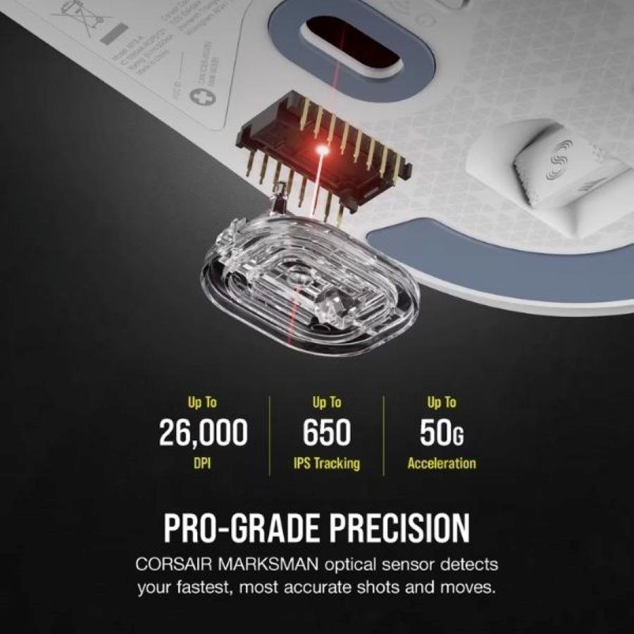 Chuột gaming không dây Corsair M75 Air White CH-931D101-AP