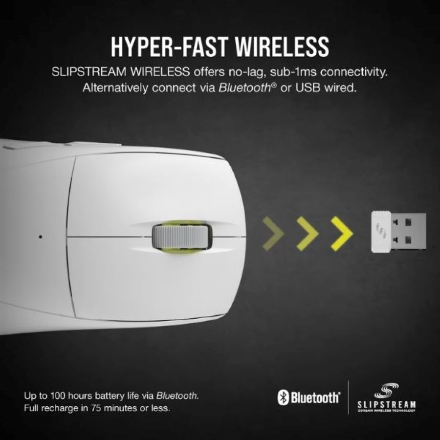 Chuột gaming không dây Corsair M75 Air White CH-931D101-AP