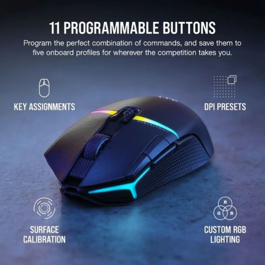 Chuột Gaming không dây Corsair NIGHTSABRE RGB Black