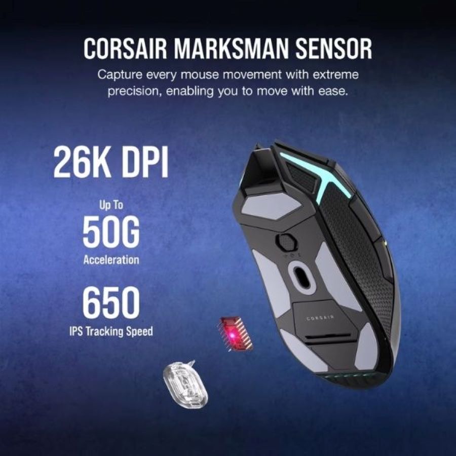 Chuột Gaming không dây Corsair NIGHTSABRE RGB Black