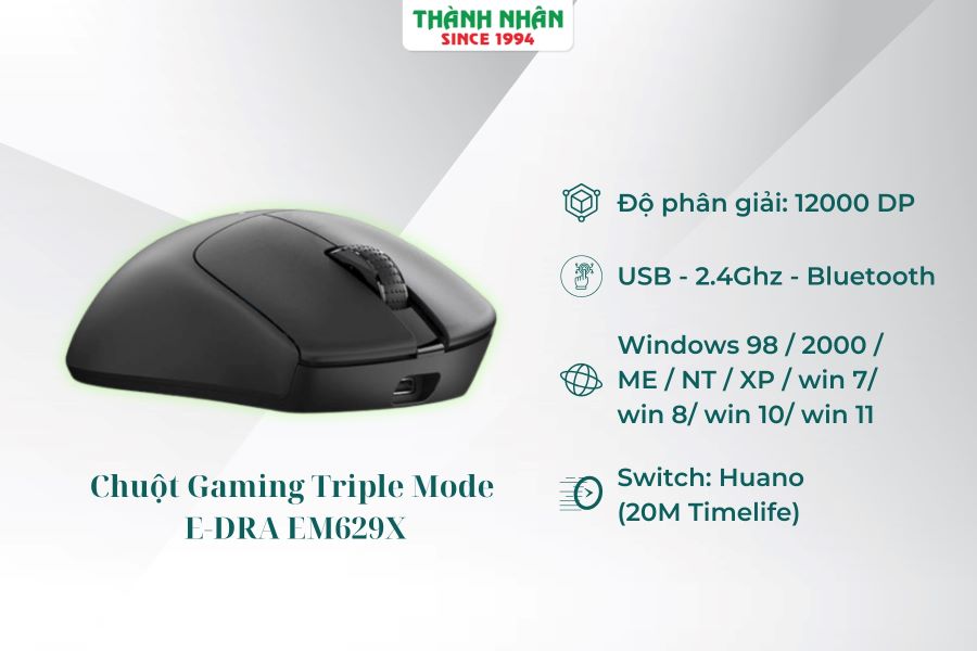 Chuột Gaming Triple Mode E-DRA EM629X