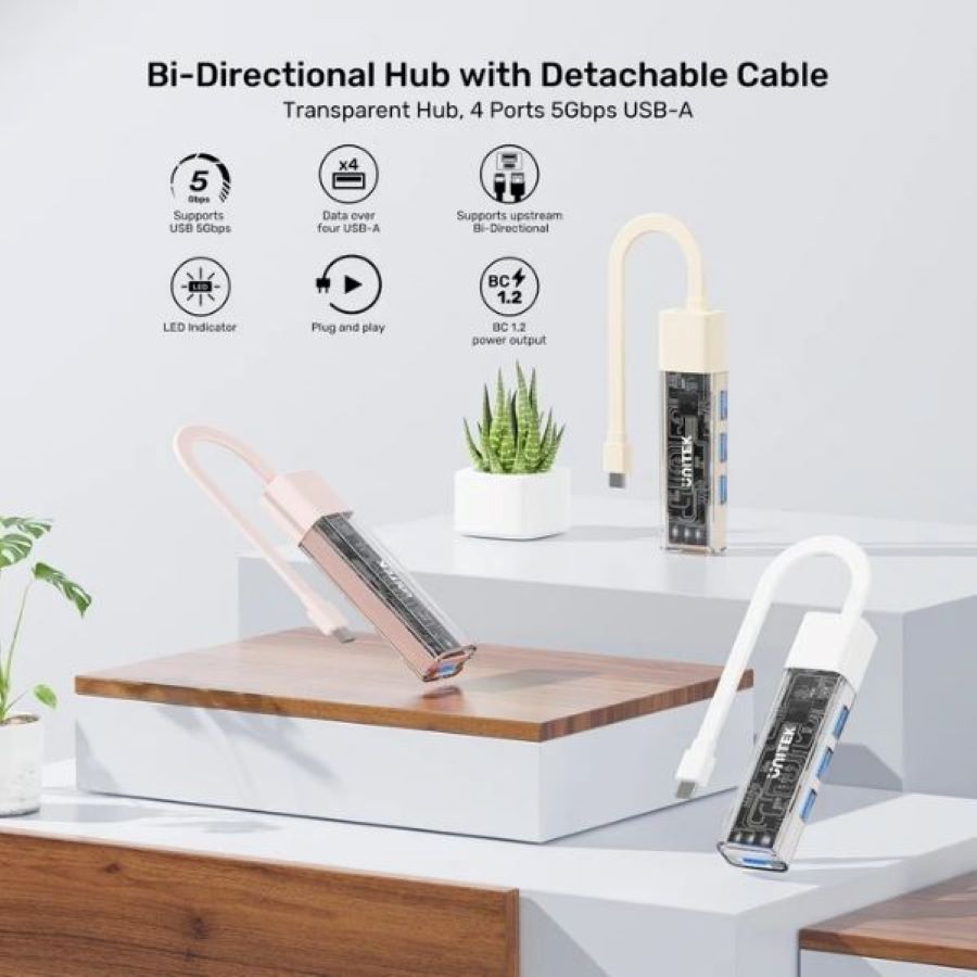 Hub chuyển Type-C sang 4 cổng USB 3.0 Unitek H1319A
