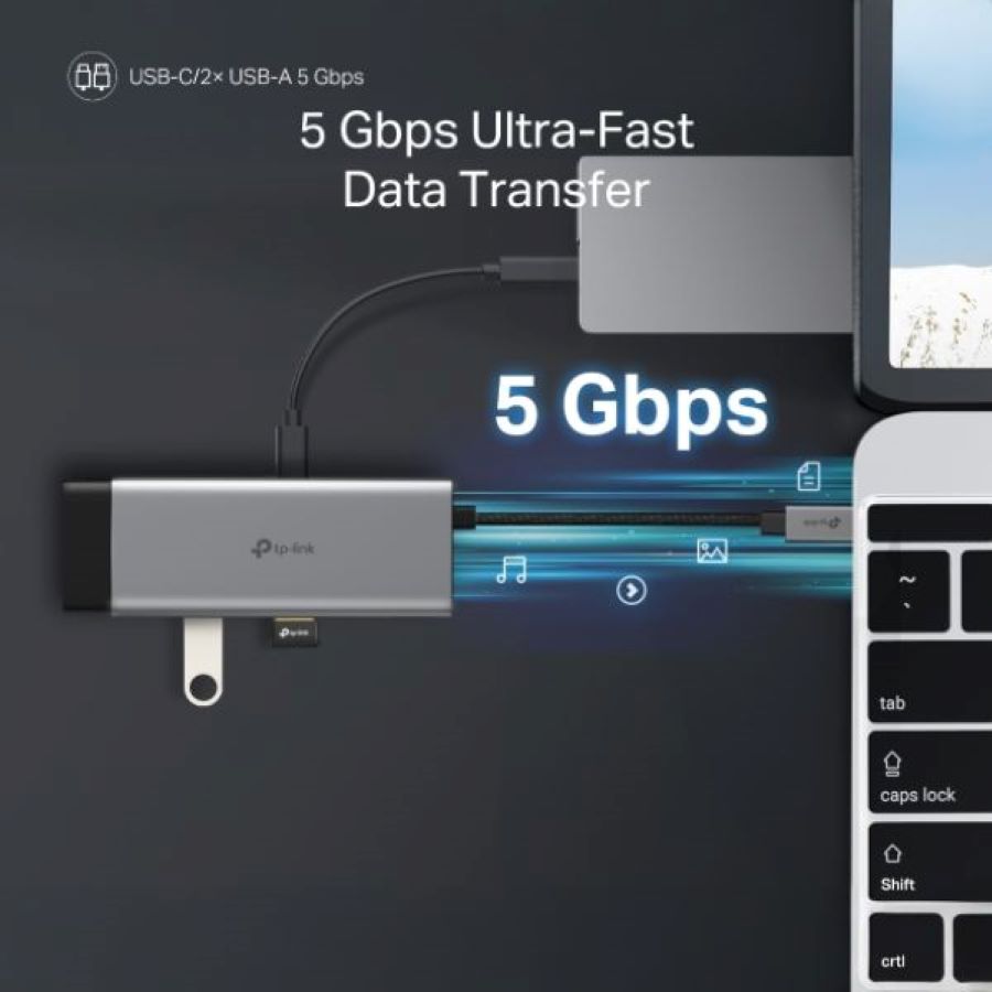 Hub USB Type-c 7 trong 1 4K@60Hz, 5Gbps Tplink UH7020C
