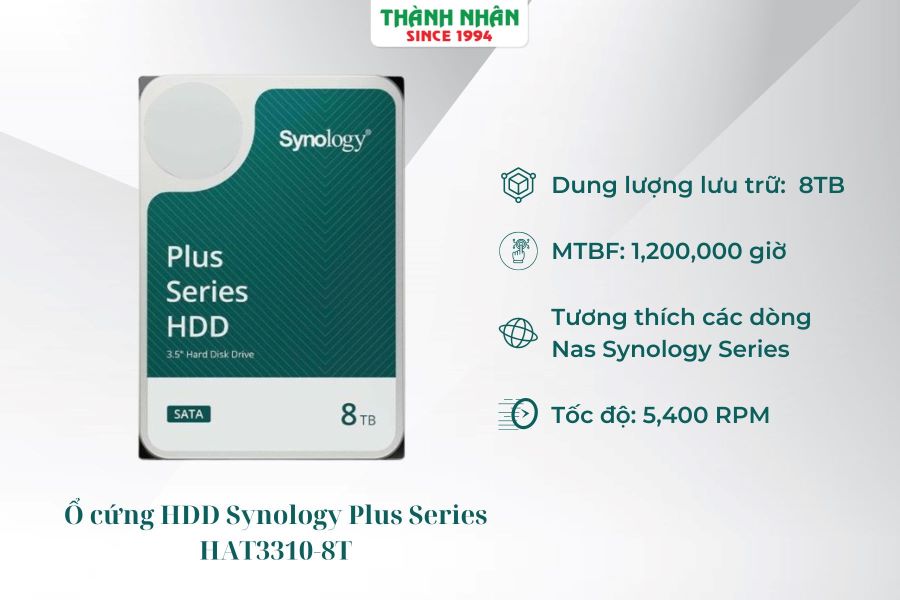 Ổ cứng HDD 8TB 3.5 inch Synology Plus Series HAT3310-8T