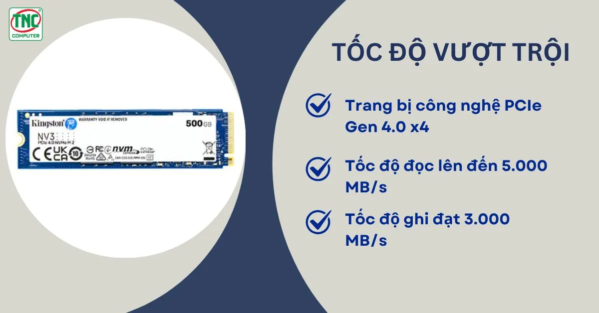 Ổ cứng gắn trong SSD Kingston NV3 500GB