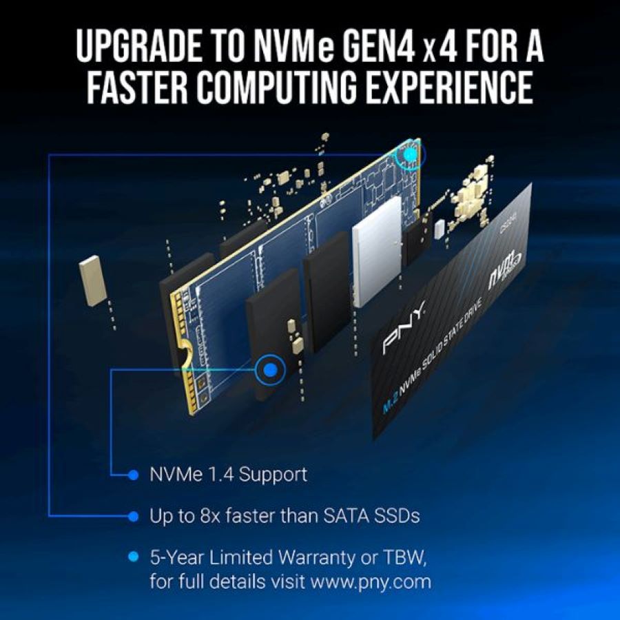 Ổ cứng SSD gắn trong NVMe M.2-2280 PCIe Gen4x4 PNY 4TB CS2241