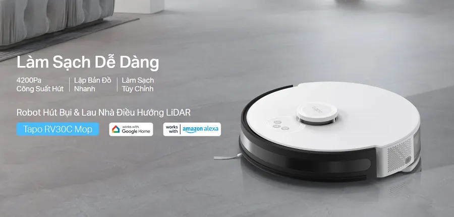 Robot Hút Bụi và Lau Nhà TP-Link Tapo RV30C MOP