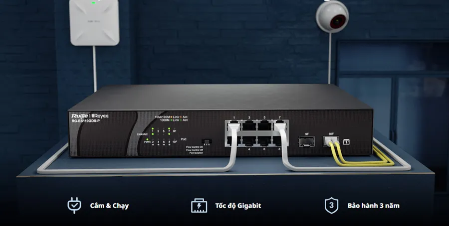 Switch PoE Ruijie ES110GDS-P