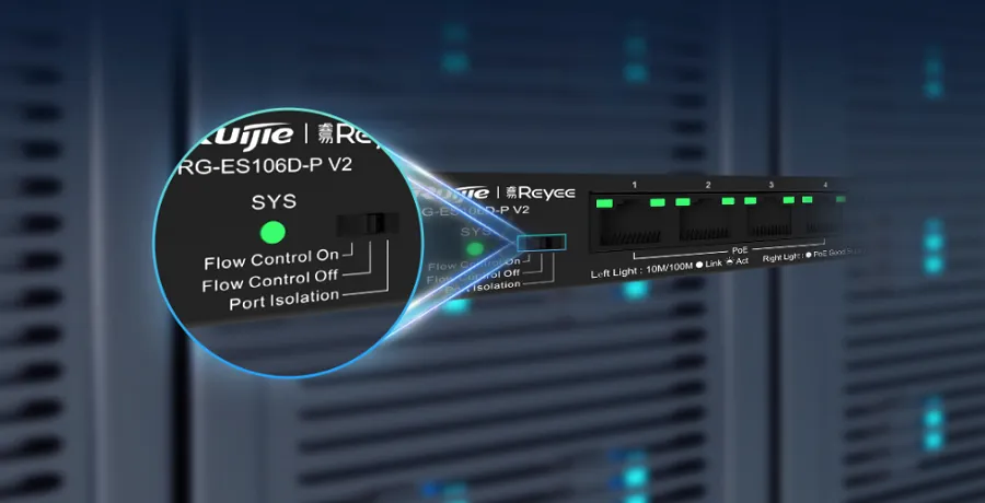 Switch PoE Ruijie RG-ES106D-P V2 có hiệu suất hoạt động ổn định