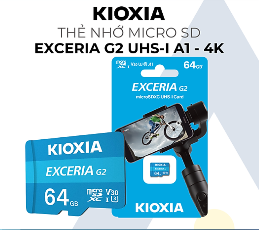 Thẻ nhớ SD Kioxia Exceria G2 CL10 UHS-I U3 V30 4K 64GB LNEX2L064GG4