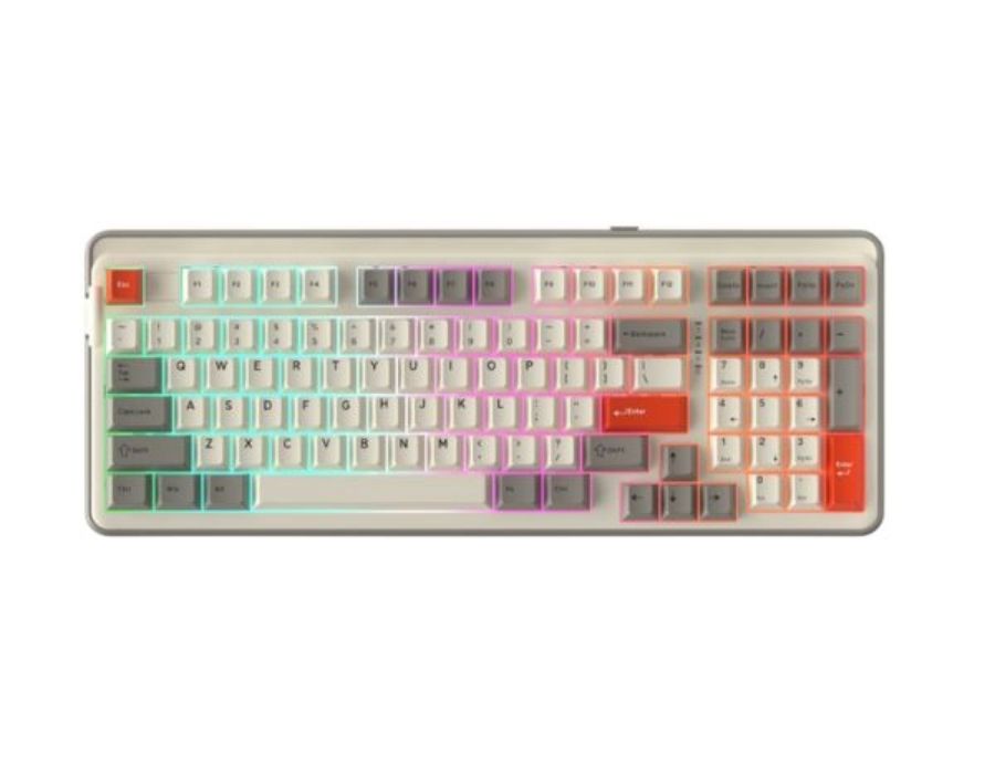 Bàn phím cơ Gaming Triple mode DareU EK98 PRO (Be xám)