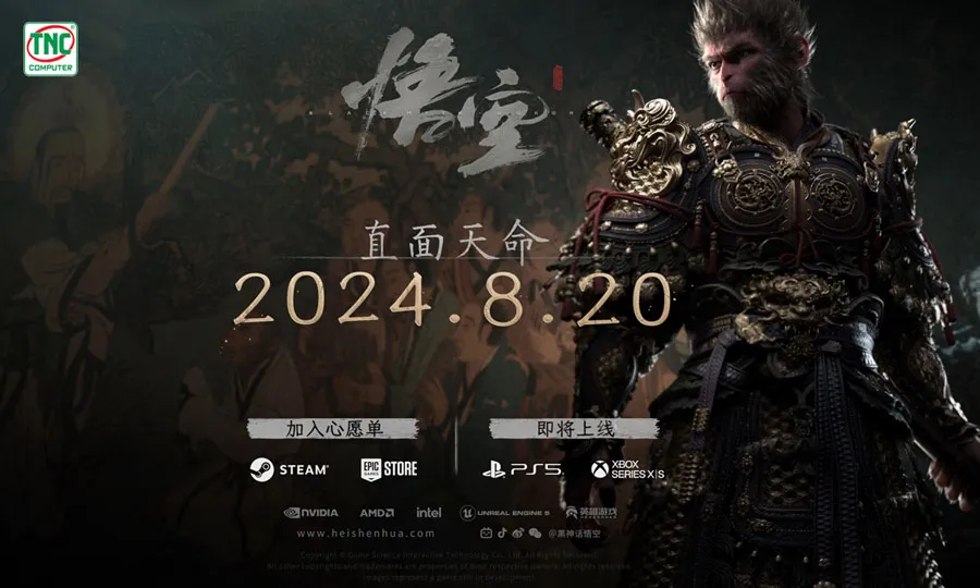 Tựa game Black Myth: Wukong được phát hành vào ngày 20/8/2024