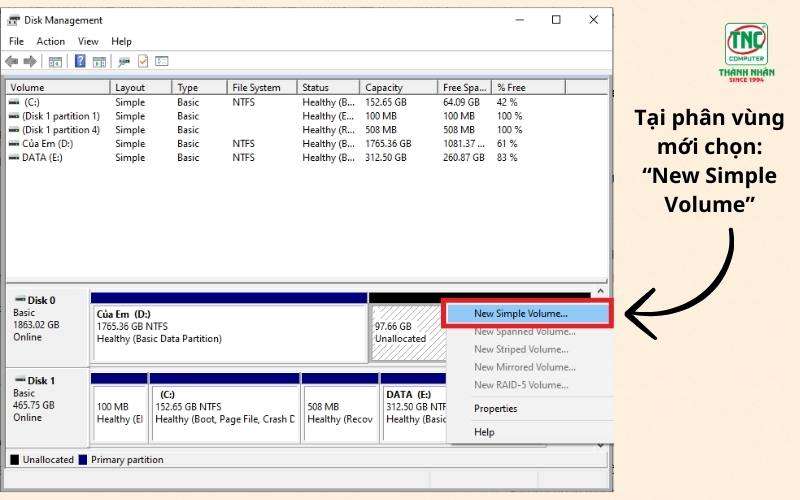 Cách chia ổ cứng Win11