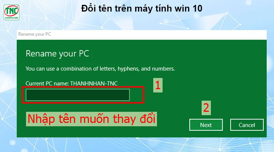 thay đổi tên laptop win 10