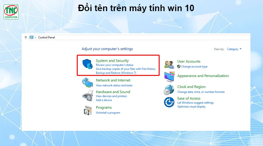 sửa tên máy tính win 10