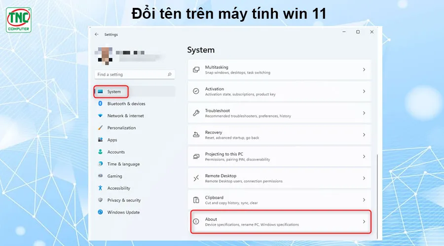 đổi tên laptop win 11