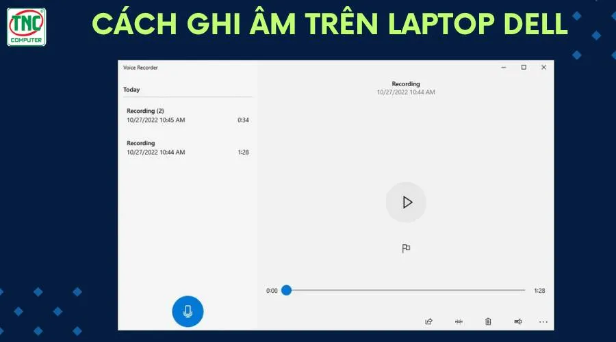 ghi âm trên máy tính dell