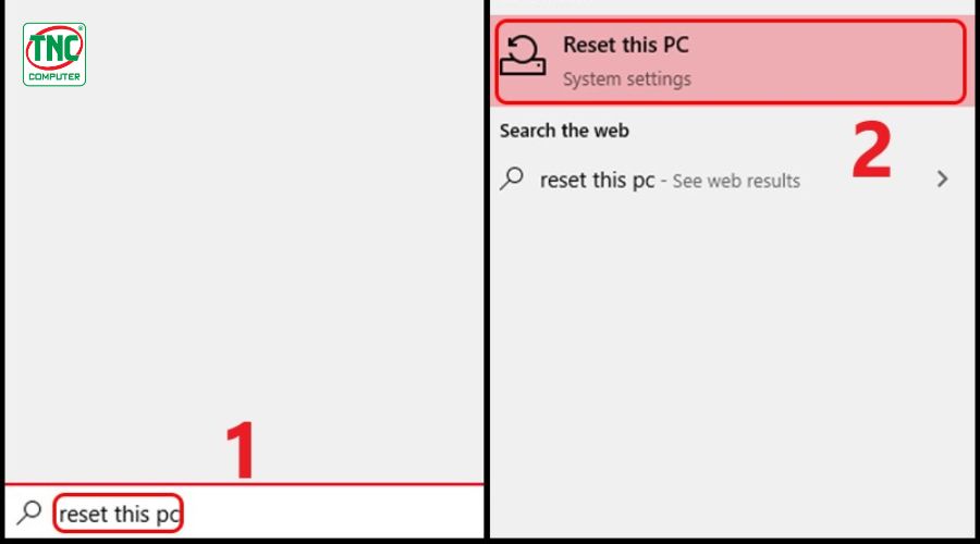 cách reset máy tính win 10 bằng bàn phím