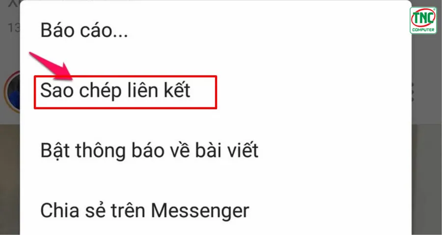 Chọn “Sao chép liên kết”