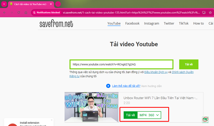 tải video từ you tube