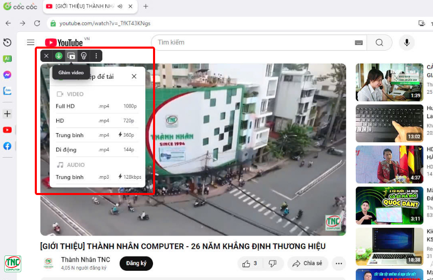 cách tải video trên youtube