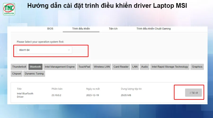 tải driver laptop