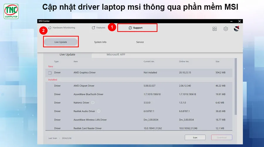 cập nhật driver laptop