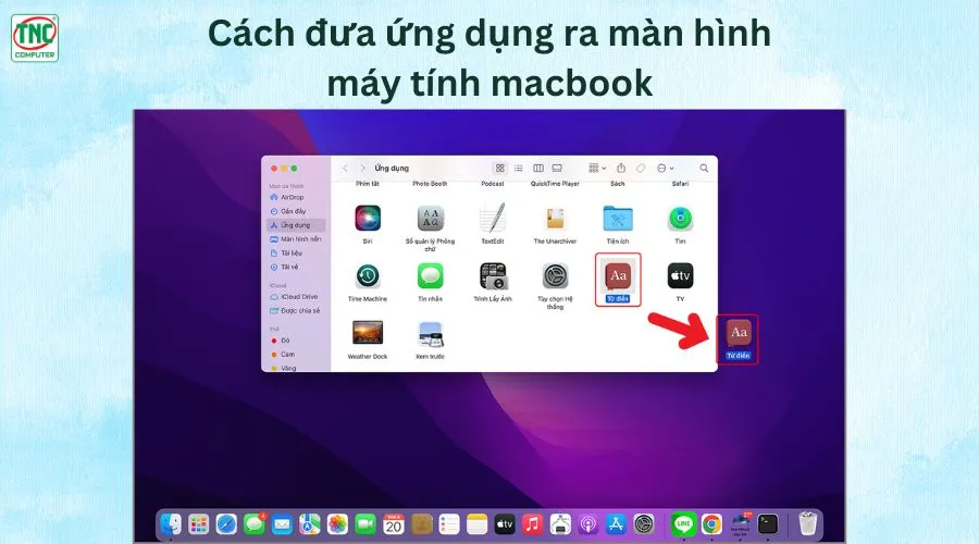 cách đưa ứng dụng ra ngoài màn hình máy tính