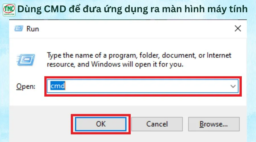 đưa ứng dụng ra màn hình chính máy tính
