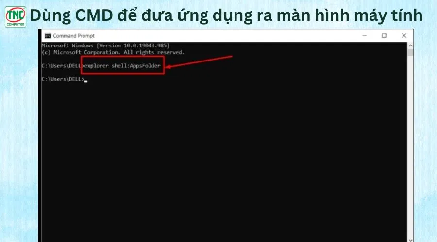 hướng dẫn đưa ứng dụng ra màn hình máy tính