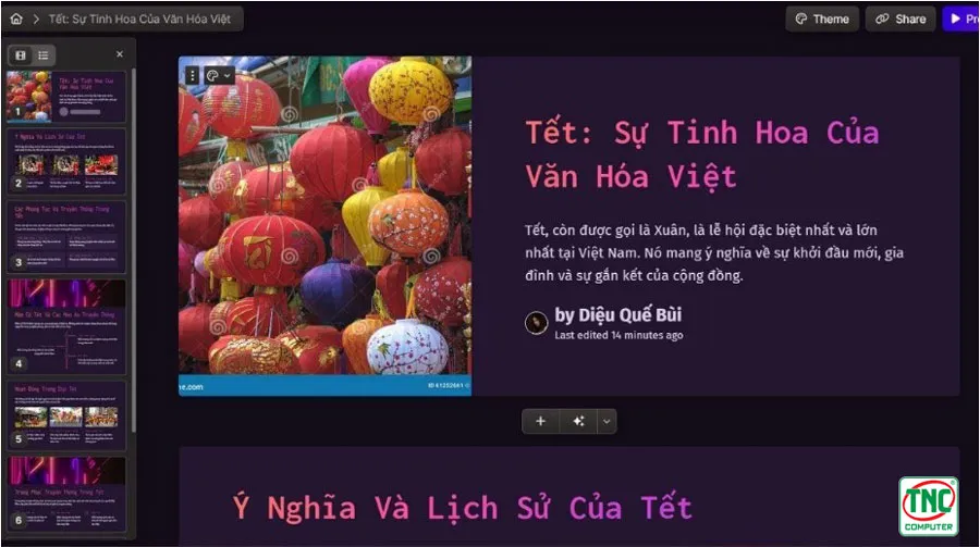 Chờ Gamma AI tự động tạo ra bài thuyết trình