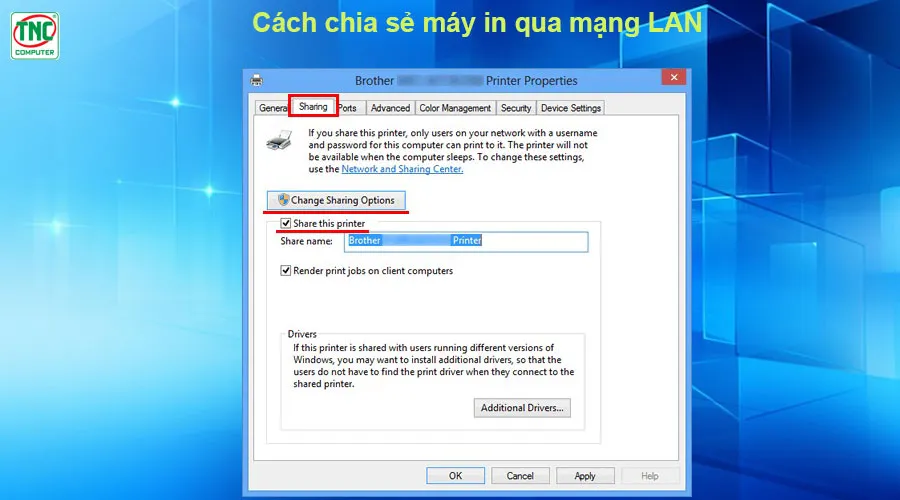 cách kết nối máy in qua mạng lan