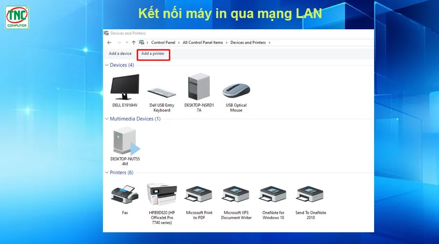 cách chia sẻ máy in qua mạng lan