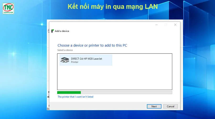 cách kết nối máy in mạng lan