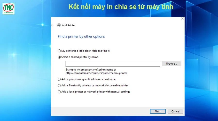 cài máy in mạng lan