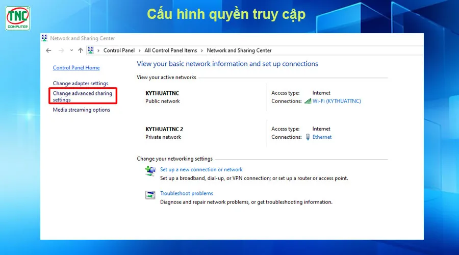 chia sẻ máy in qua mạng