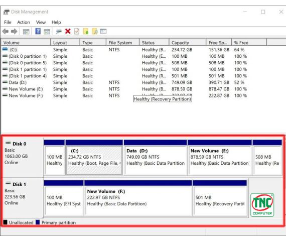 không Extend Volume được ổ C win 11