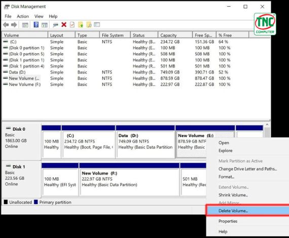 không Extend Volume được ổ C win 11