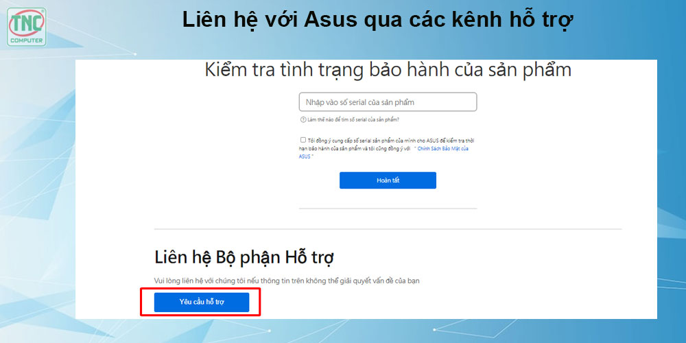 kiểm tra bảo hành asus