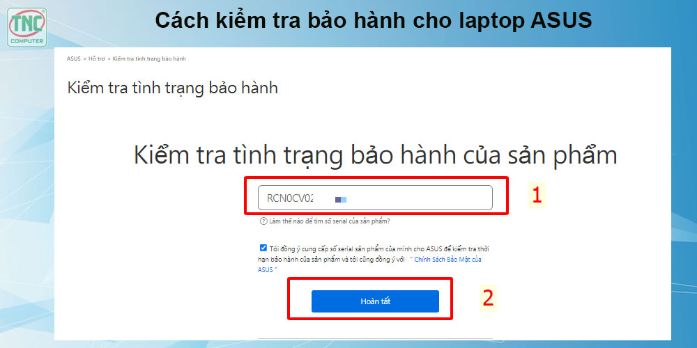 kiểm tra tình trạng sửa chữa asus