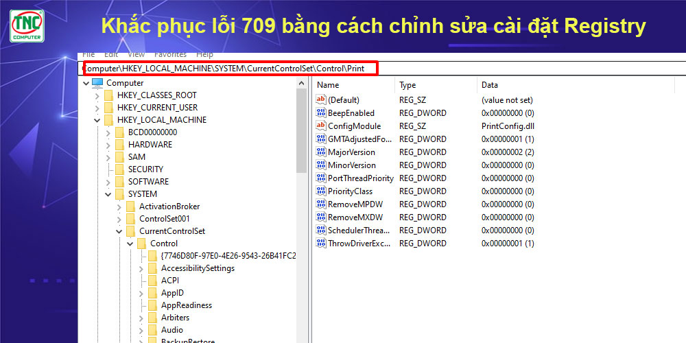 khắc phục lỗi 709