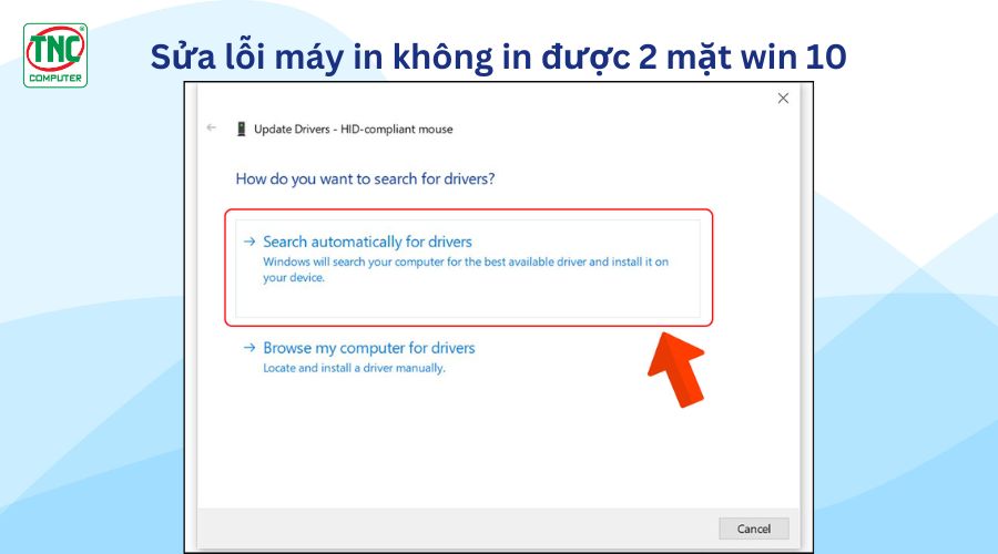 Lỗi máy in không in được 2 mặt win 10