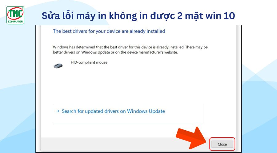 Lỗi máy in không in được 2 mặt win 10