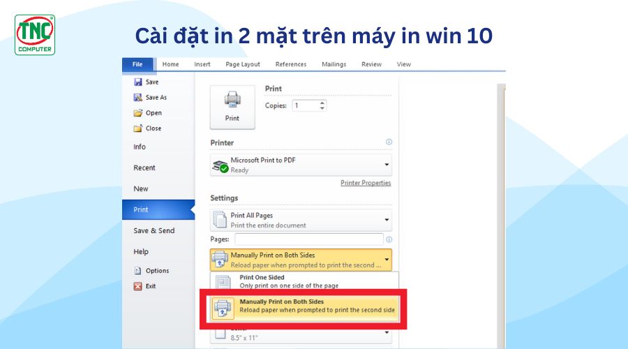 Lỗi máy in không in được 2 mặt win 10