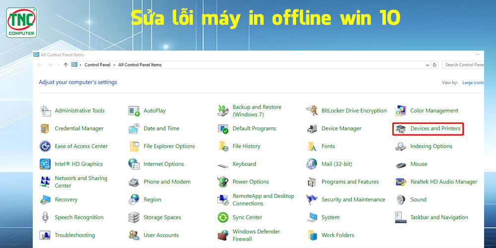 cách sửa lỗi máy in offline