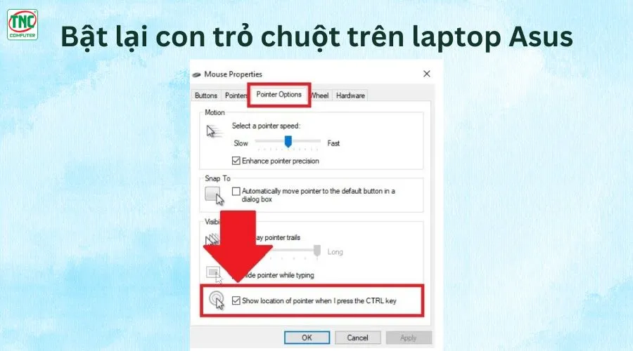 mất con trỏ chuột trên màn hình máy tính