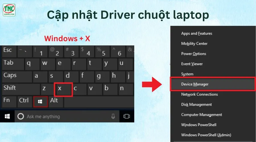 bị mất con trỏ chuột trên laptop