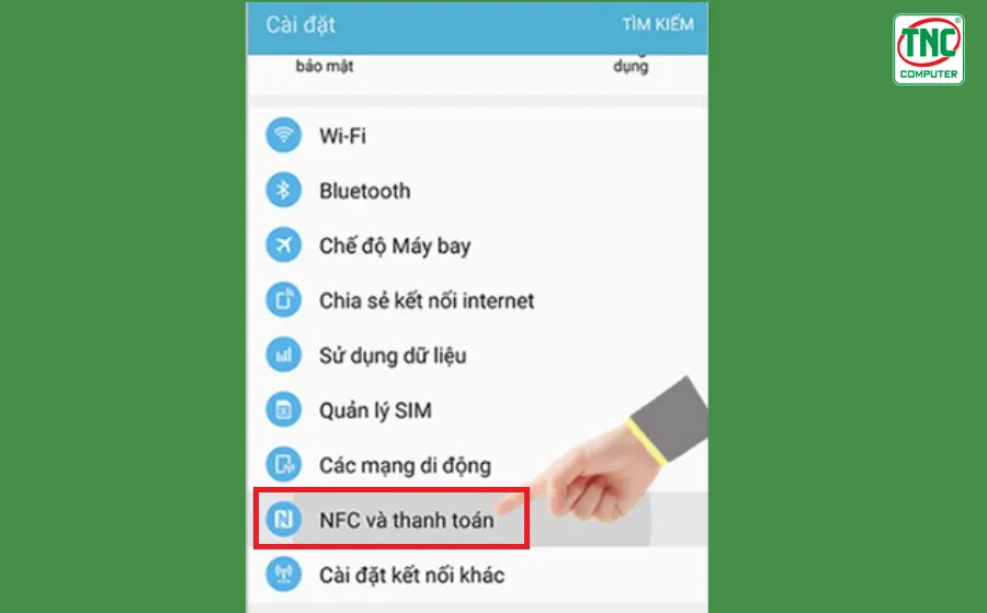 Chọn NFC và Thanh Toán